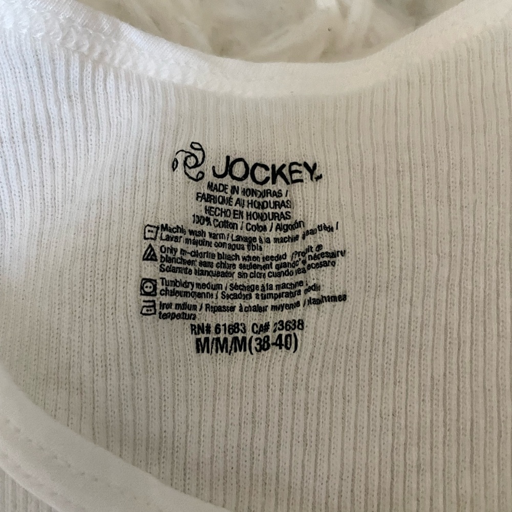 BNWOT | Deadstock jockey combed cotton white mens tank top set of six - Picture 3 of 5